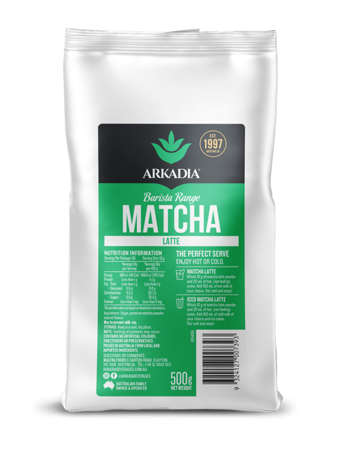 Arkadia Barista Grade Matcha Latte 500g