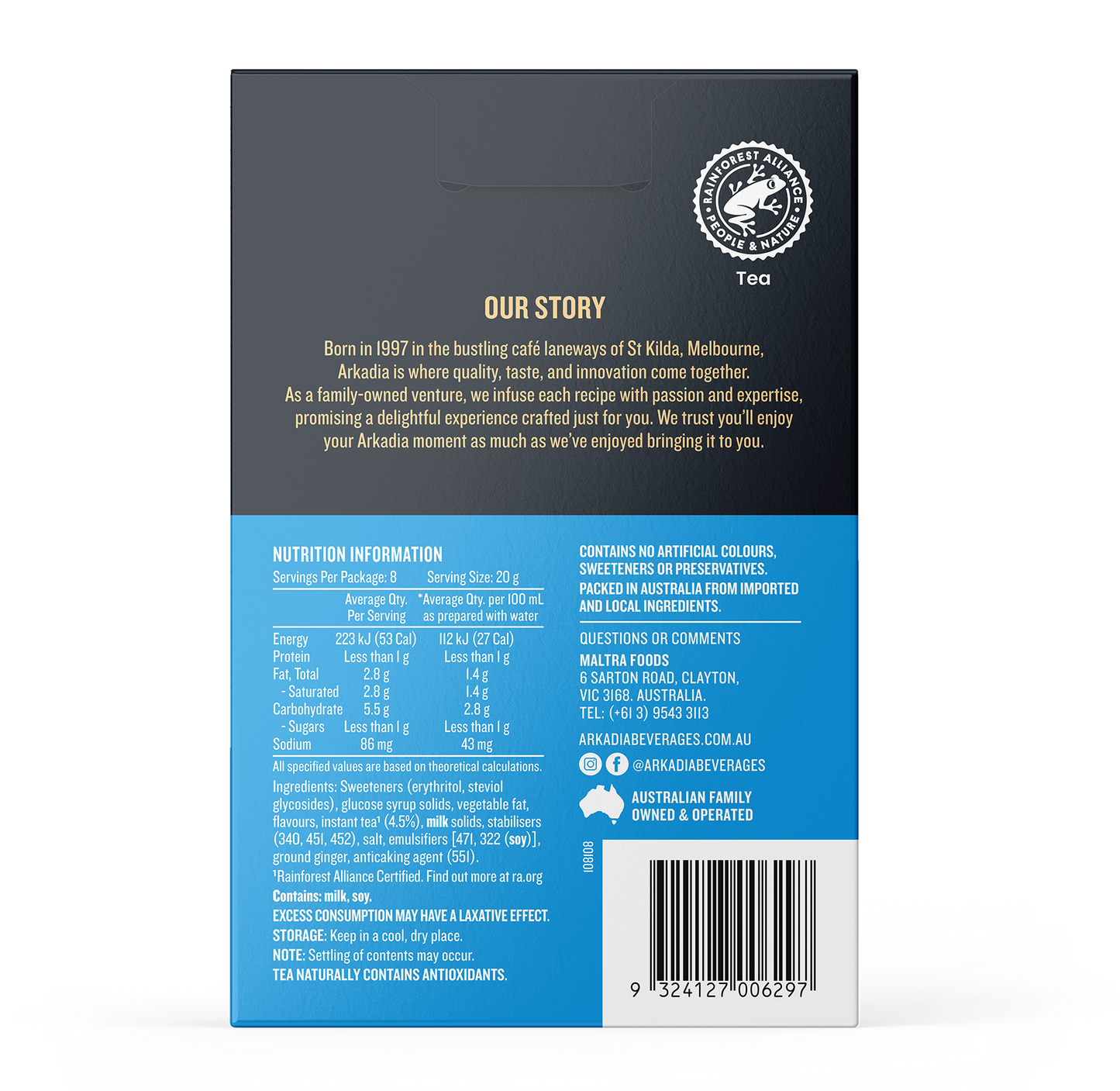 Arkadia Chai Spice 99% Sugar Free 8 Pack