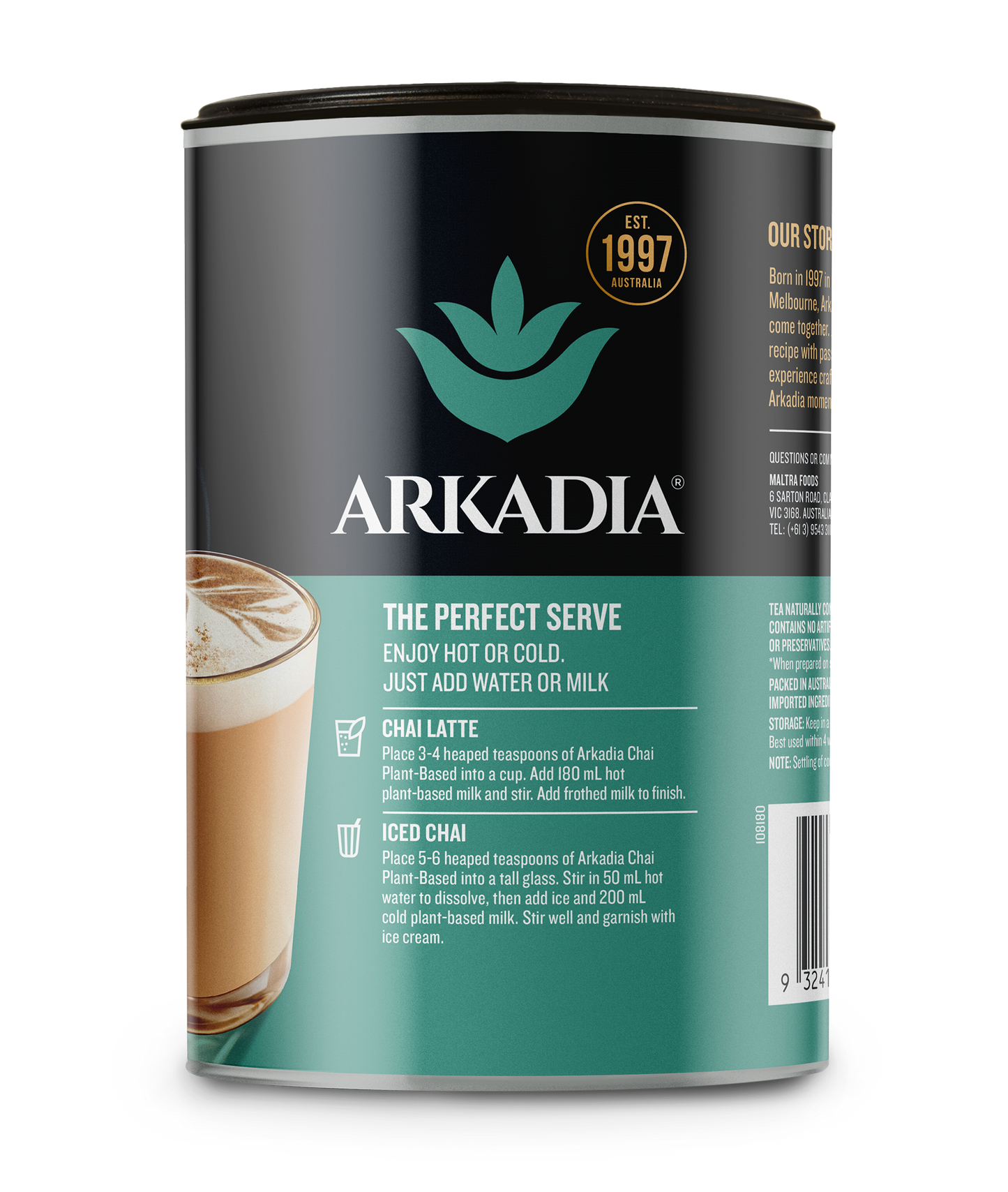 Arkadia Chai Tea Vegan 240g