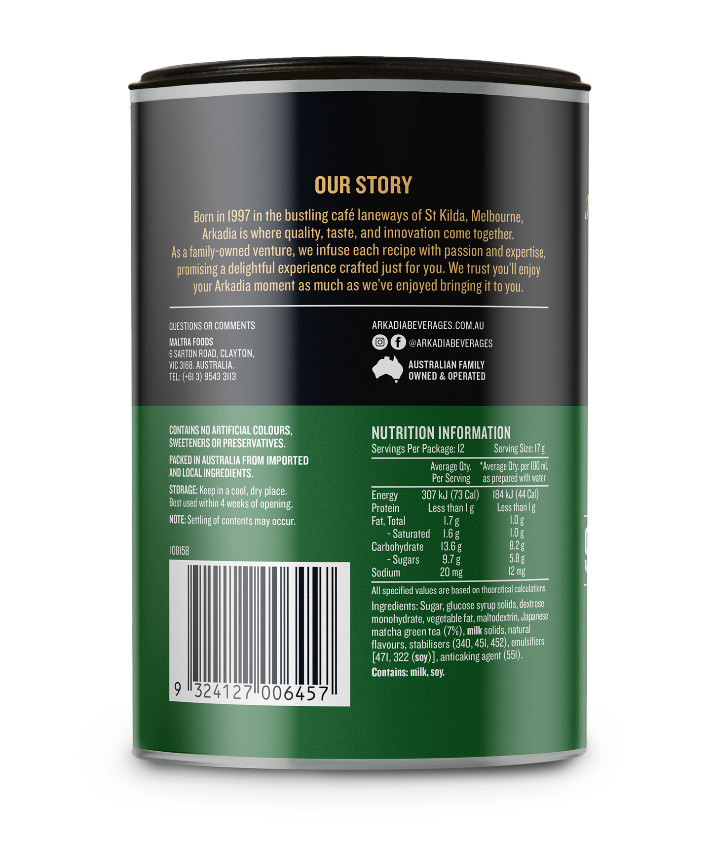 Arkadia Matcha Latte Original 220g