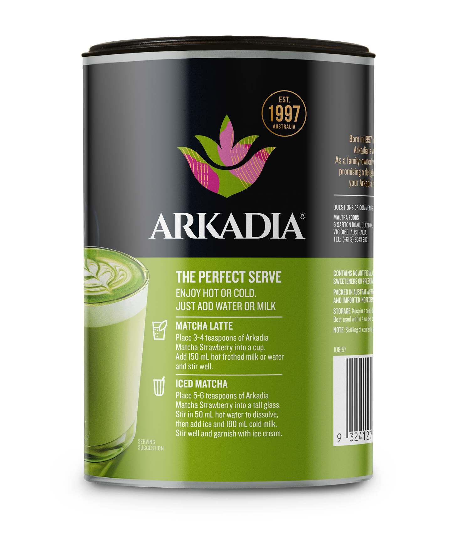 Arkadia Matcha Latte Strawberry 220g