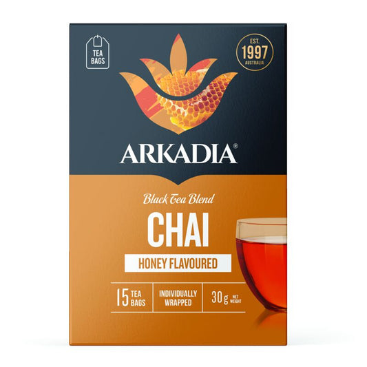 Arkadia Chai Honey Flavoured Tea Bags 15 Pack