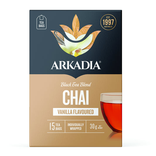 Arkadia Chai Vanilla Flavoured Tea Bags 15 Pack
