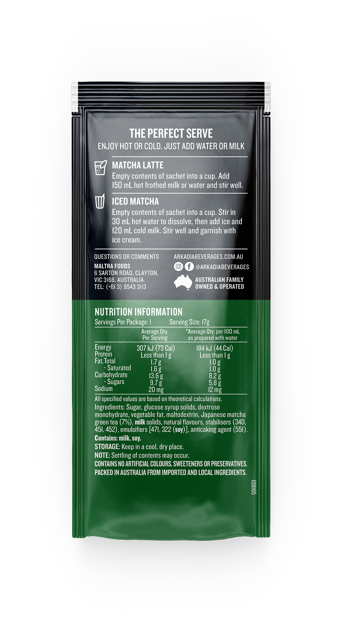 Arkadia Matcha Latte Original Sachet 8 Pack