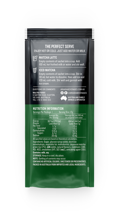 Arkadia Matcha Latte Original Sachet 8 Pack