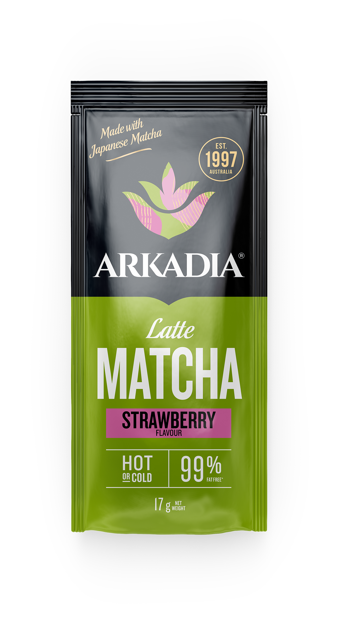 Arkadia Matcha Latte Strawberry Sachet 8 Pack